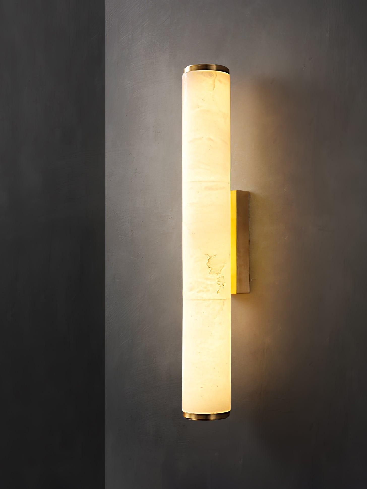 Alabaster Effect Wall Sconce with Metal Frame