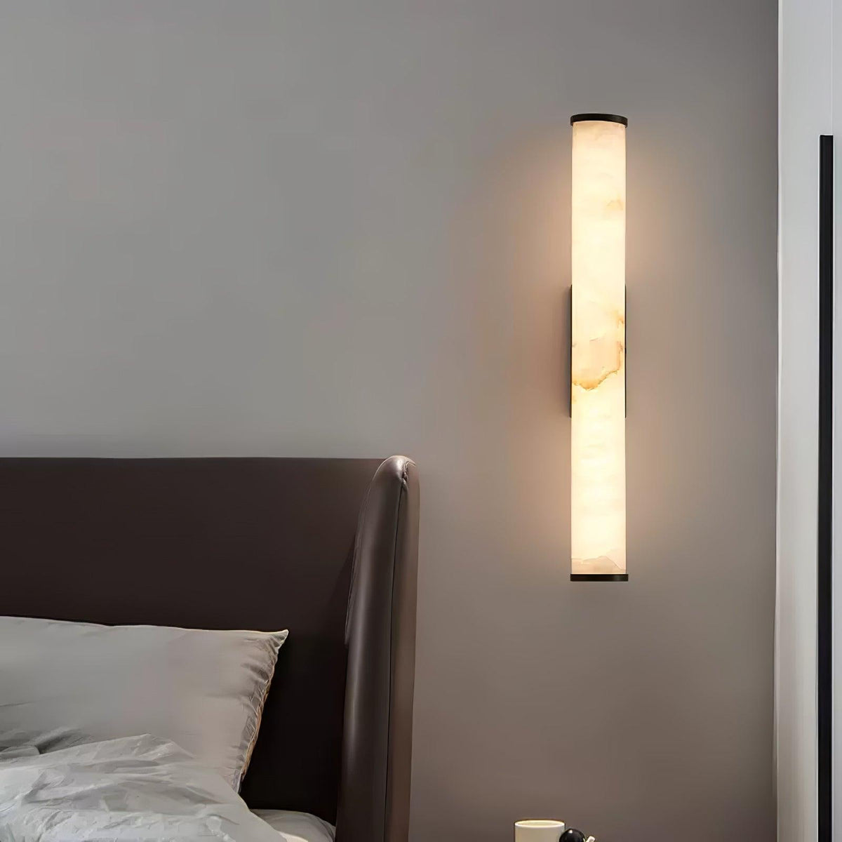 Alabaster Effect Wall Sconce with Metal Frame