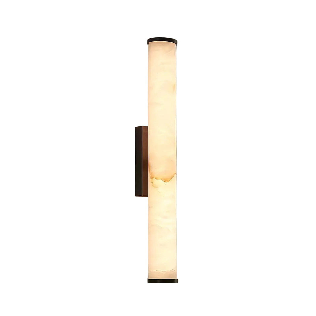 Alabaster Effect Wall Sconce with Metal Frame