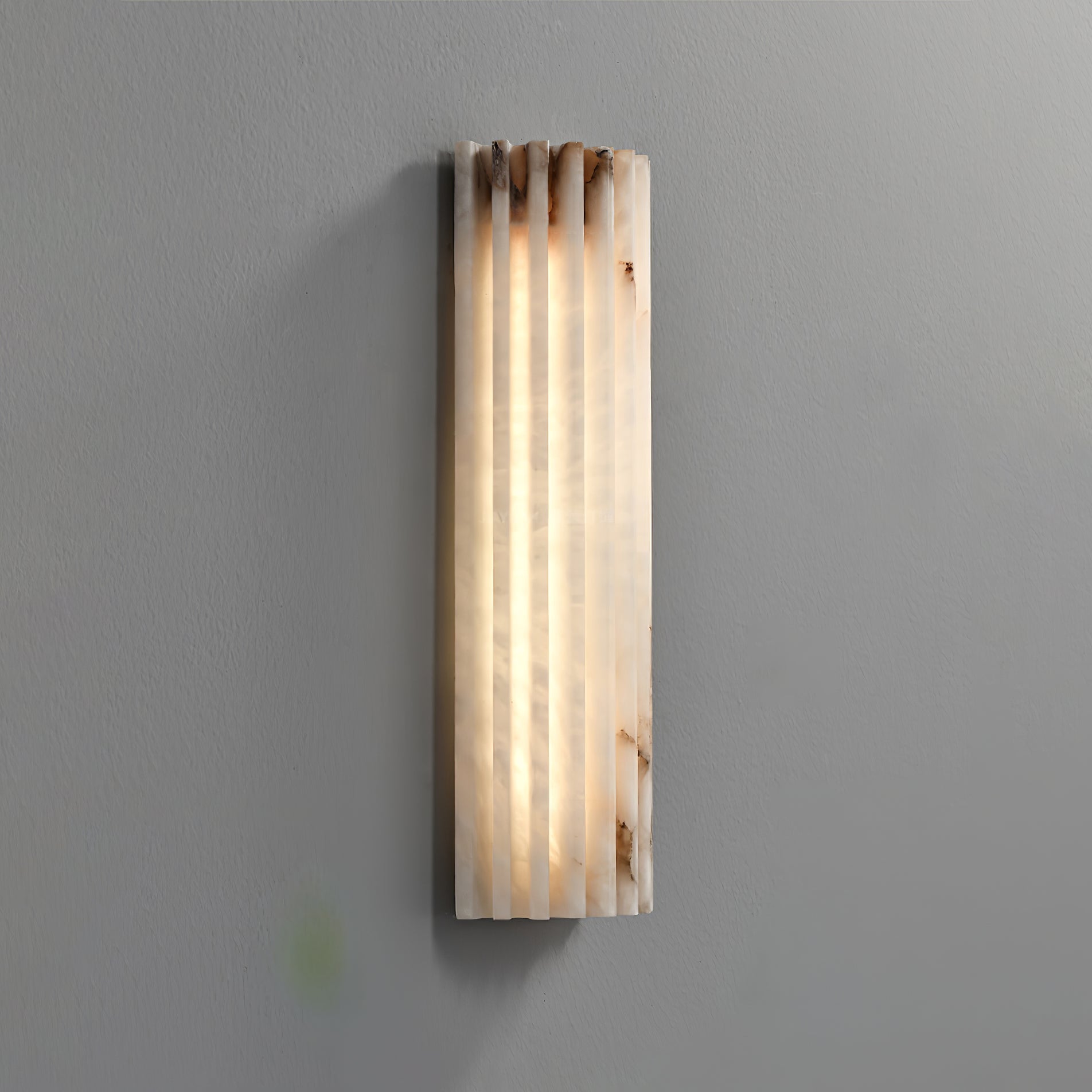 Alabaster LED Wall Sconce with Ribbed Shade