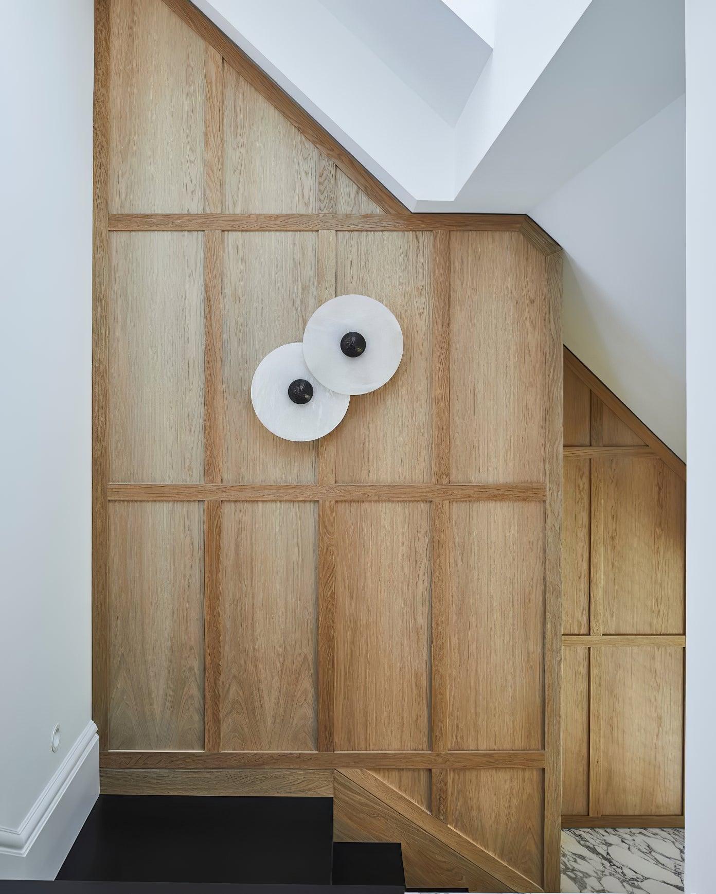 Alabaster Wall Sconce with Brass Centre