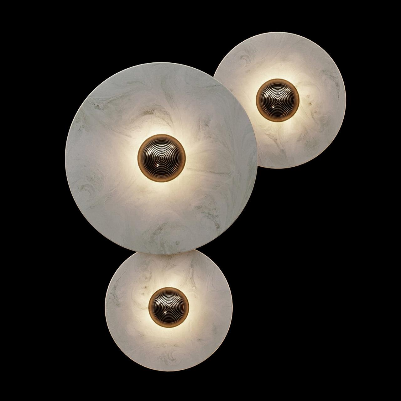 Alabaster Wall Sconce with Brass Centre