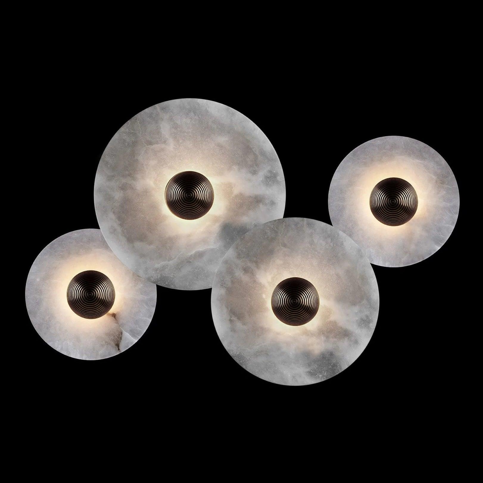 Alabaster Wall Sconce with Brass Centre