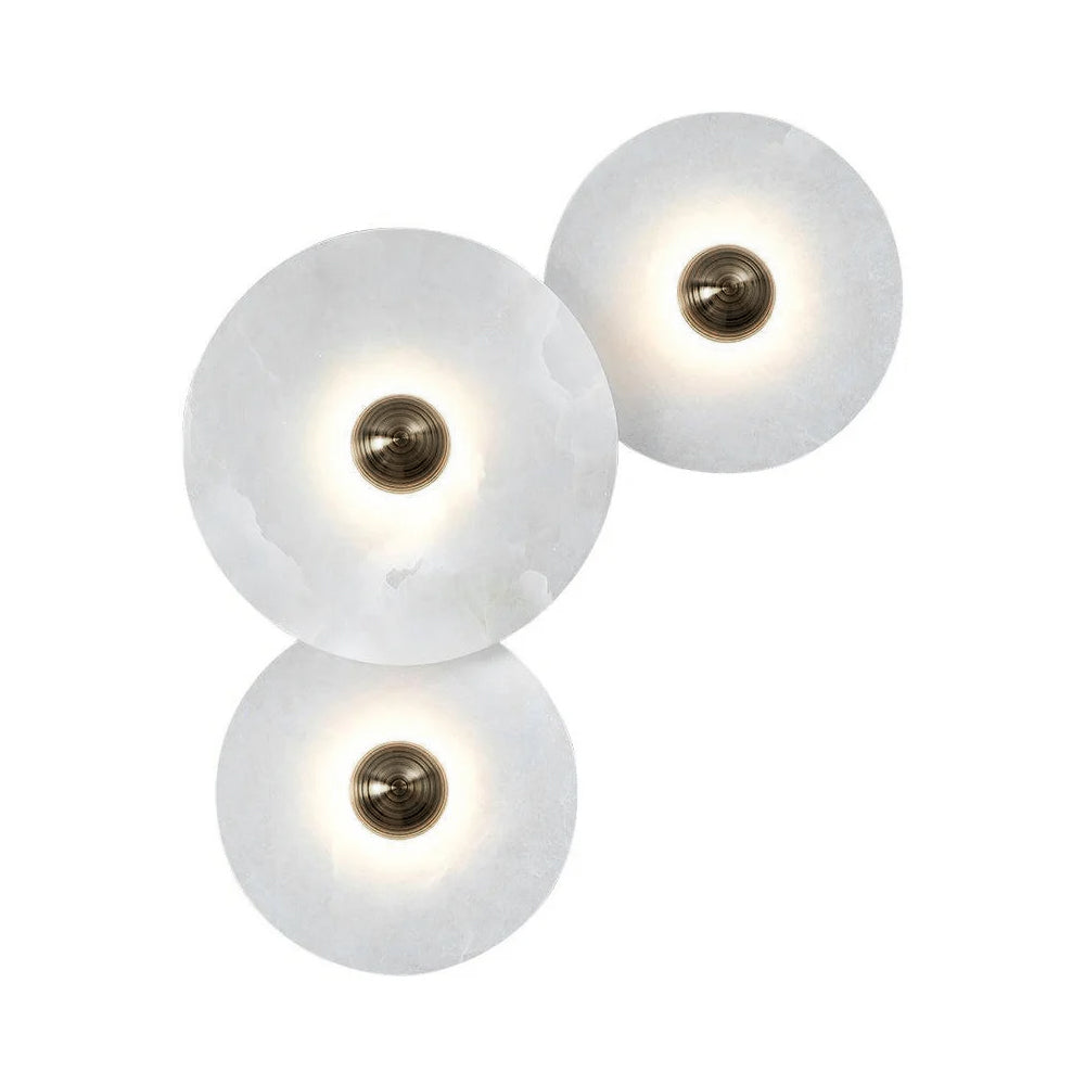 Alabaster Wall Sconce with Brass Centre