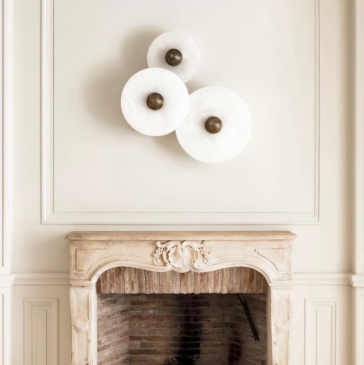 Alabaster Wall Sconce with Brass Centre