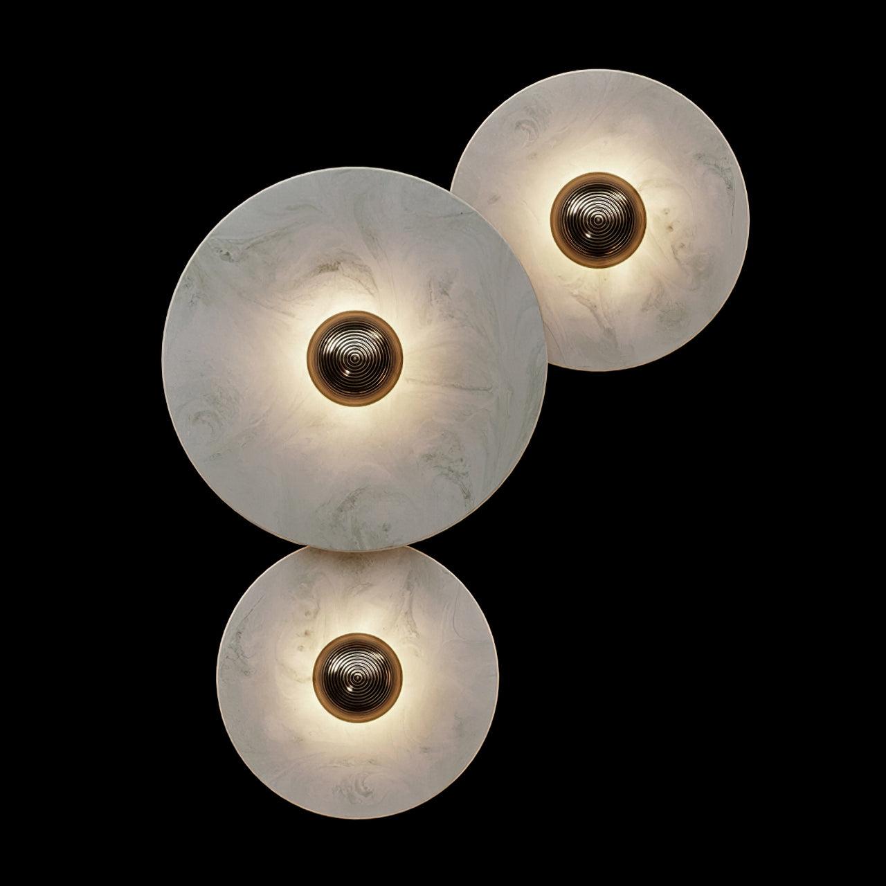 Alabaster Wall Sconce with Brass Centre