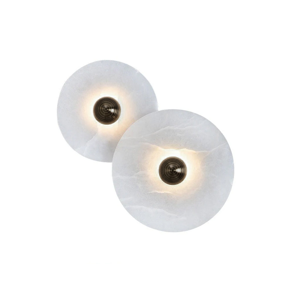 Alabaster Wall Sconce with Brass Centre