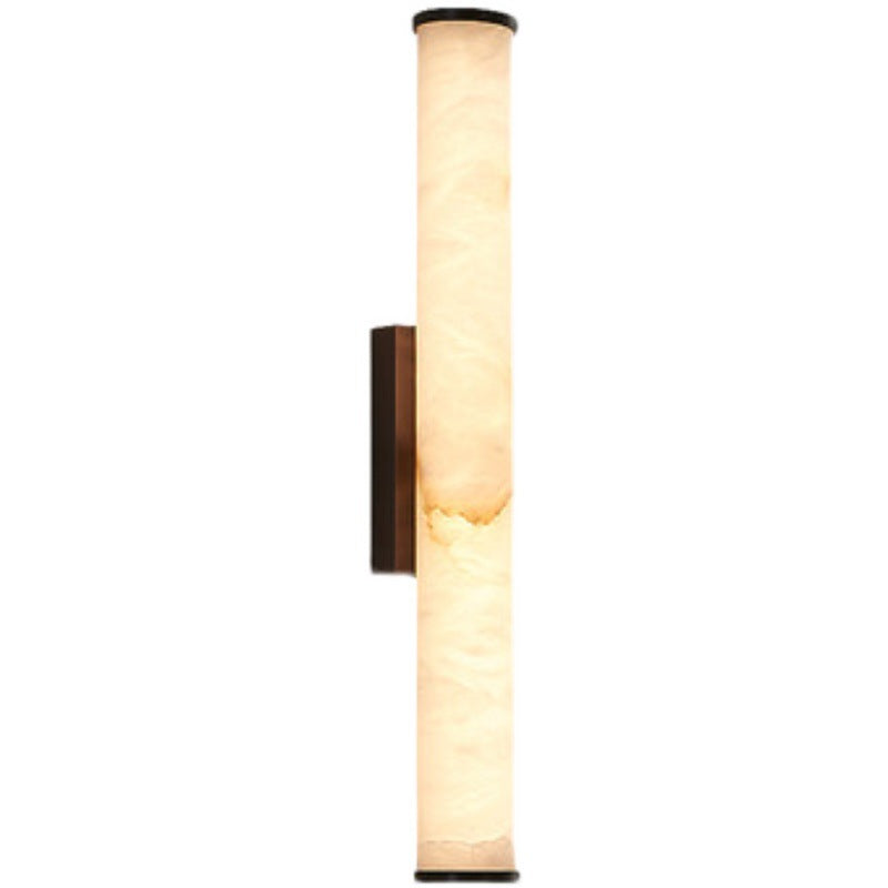 Alabaster Cylinder Brass Wall Light