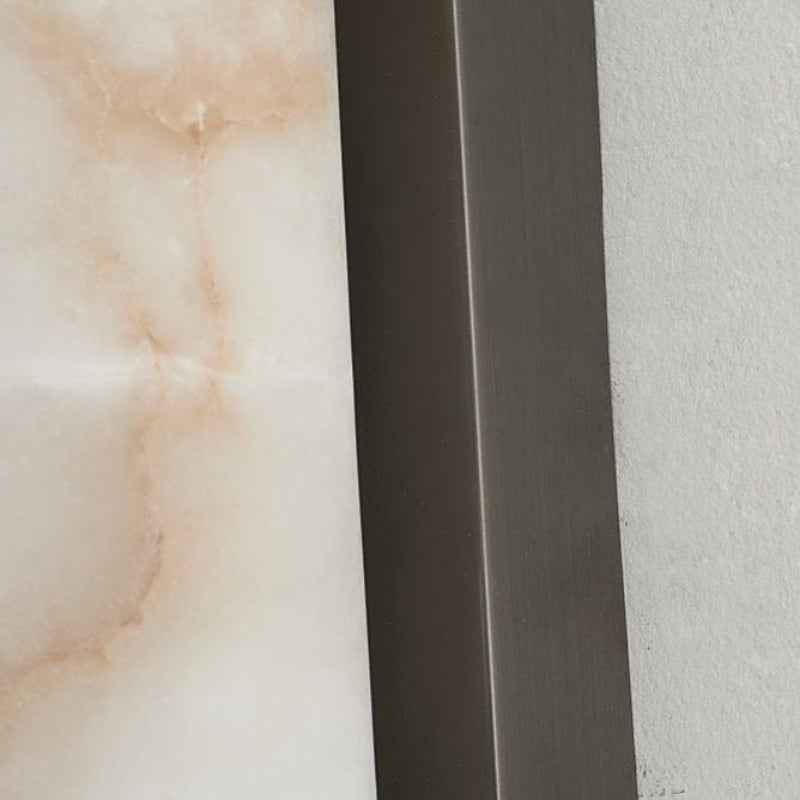 Alabaster Cylinder Brass Wall Light