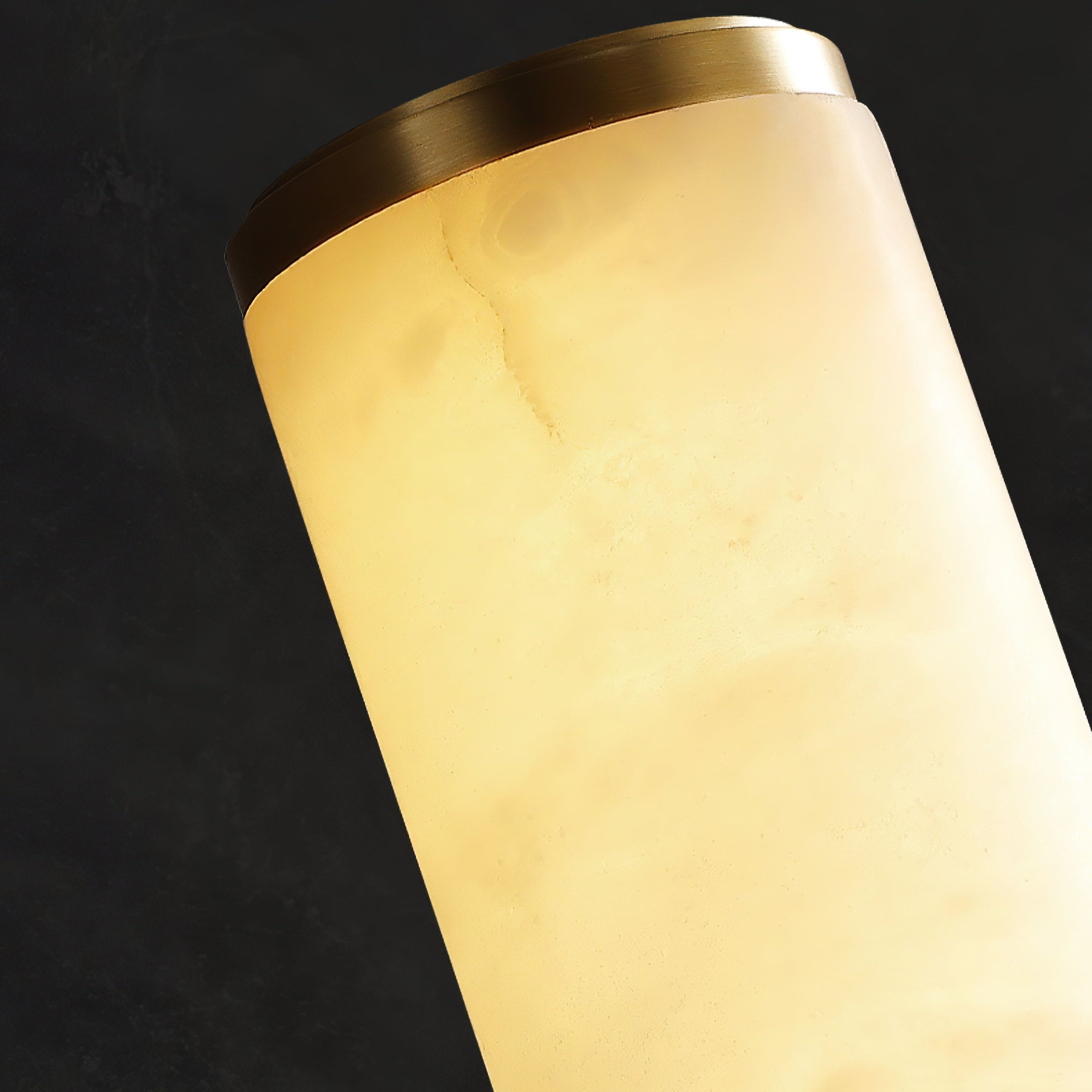 Alabaster Cylinder Brass Wall Light