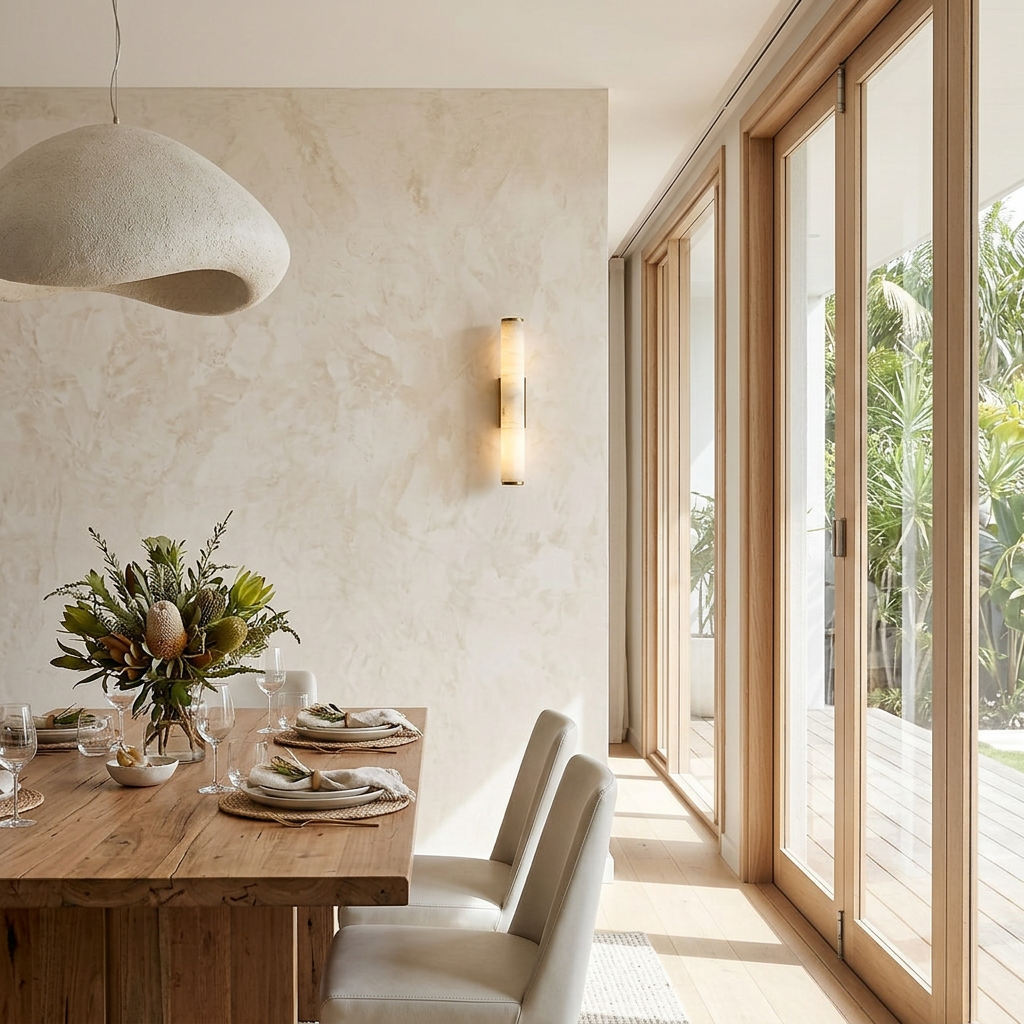 Alabaster Cylinder Brass Wall Light
