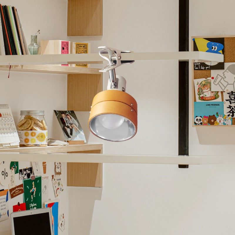 Table Lamp Clip On Wood Japanese Round Acrylic Bedside Reading Bedroom Study Light