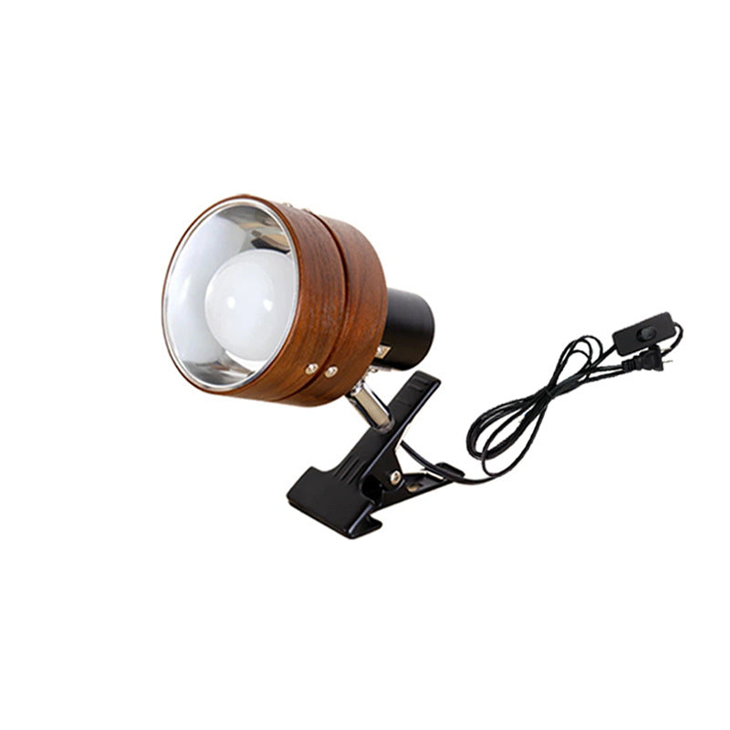 Table Lamp Clip On Wood Japanese Round Acrylic Bedside Reading Bedroom Study Light
