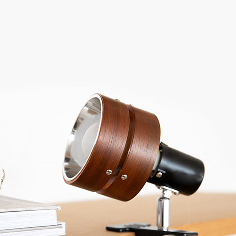 Table Lamp Clip On Wood Japanese Round Acrylic Bedside Reading Bedroom Study Light