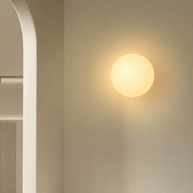 Wall Light Sconce Orb Glass Globe Minimalist Living Room Bedroom Hallway Bathroom
