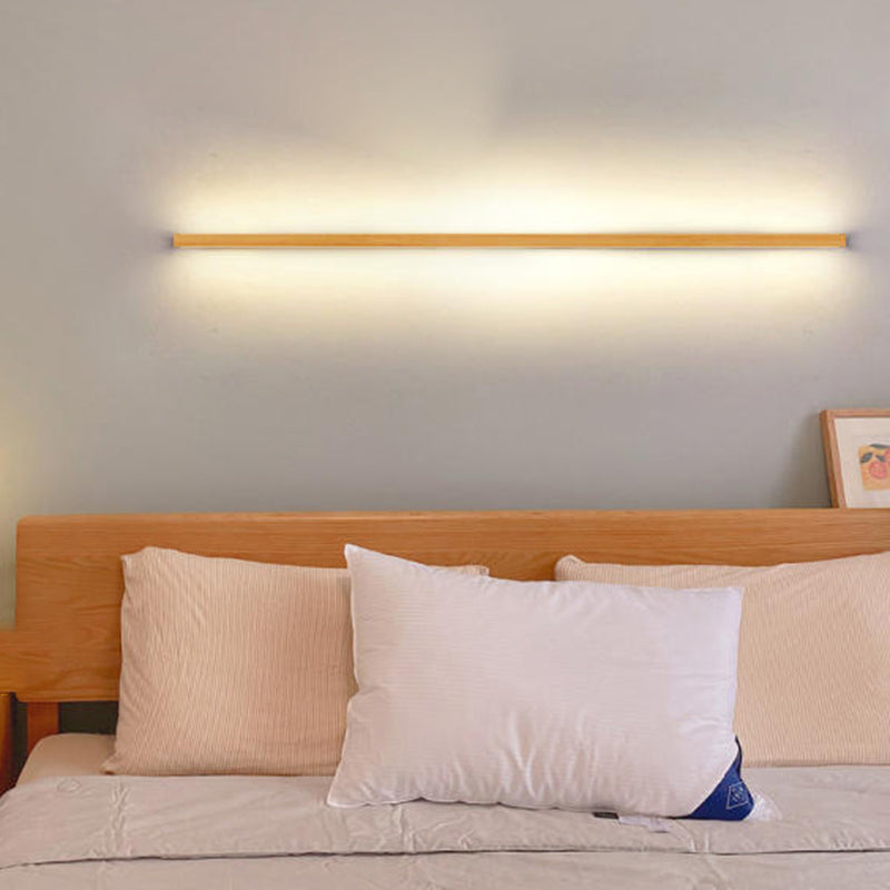 Wall Light LED Solid Wood Strip Linear Vanity Mirror Bathroom Japanese Bedroom Hallway