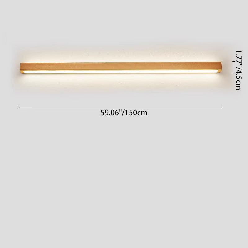 Wall Light LED Solid Wood Strip Linear Vanity Mirror Bathroom Japanese Bedroom Hallway