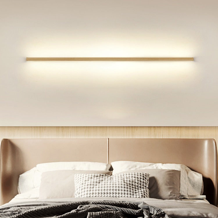 Wall Light LED Solid Wood Strip Linear Vanity Mirror Bathroom Japanese Bedroom Hallway