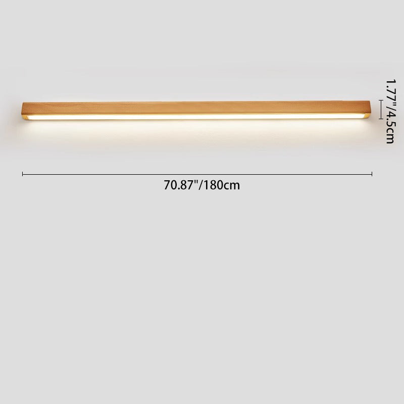 Wall Light LED Solid Wood Strip Linear Vanity Mirror Bathroom Japanese Bedroom Hallway