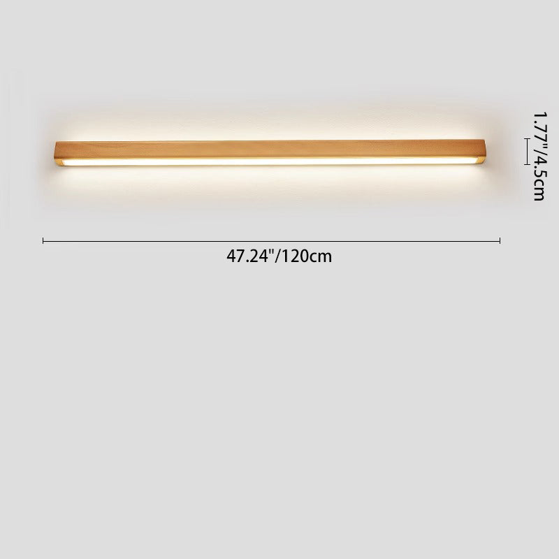 Wall Light LED Solid Wood Strip Linear Vanity Mirror Bathroom Japanese Bedroom Hallway