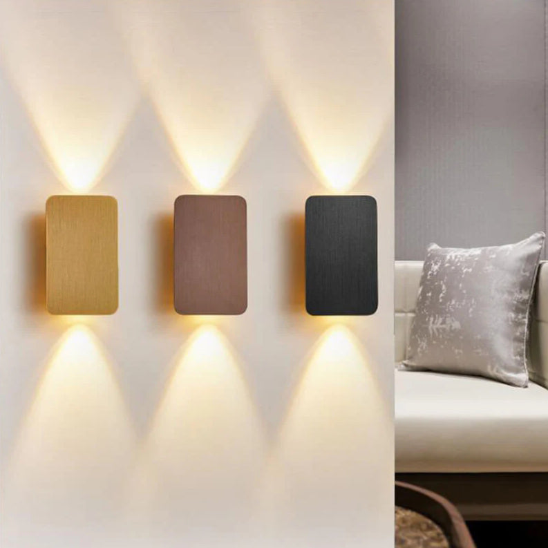 Wall Light LED Aluminium Rectangular Flat Panel 2 Light Nordic Hallway Bedroom Reading