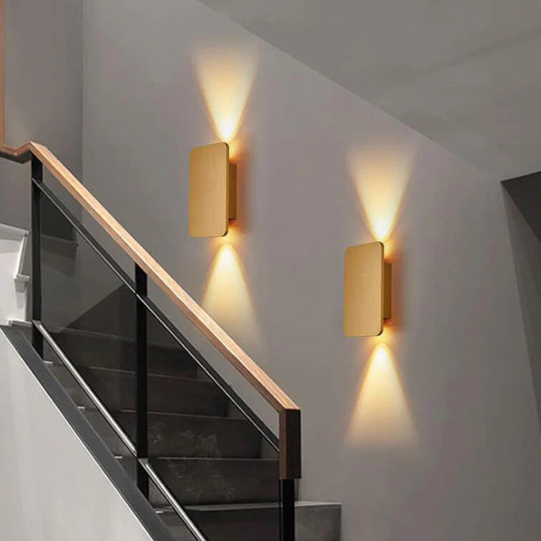 Wall Light LED Aluminium Rectangular Flat Panel 2 Light Nordic Hallway Bedroom Reading