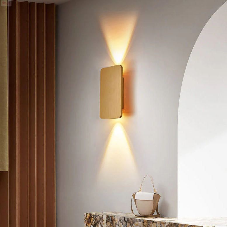 Wall Light LED Aluminium Rectangular Flat Panel 2 Light Nordic Hallway Bedroom Reading