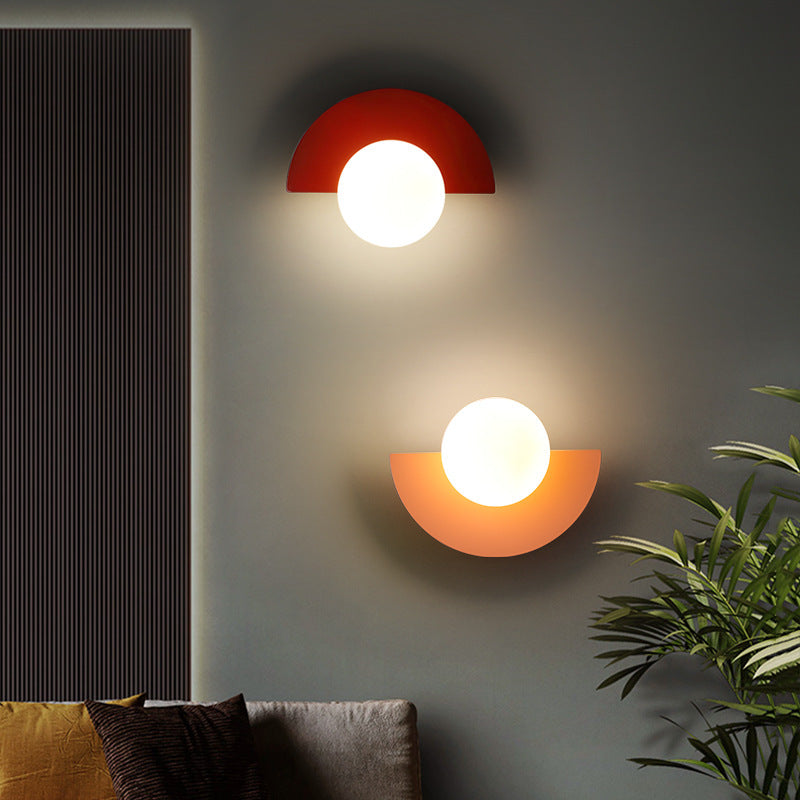 Glass Globe Wall Light Sconce G9 Modern Minimalist Living Room Bedroom Hallway