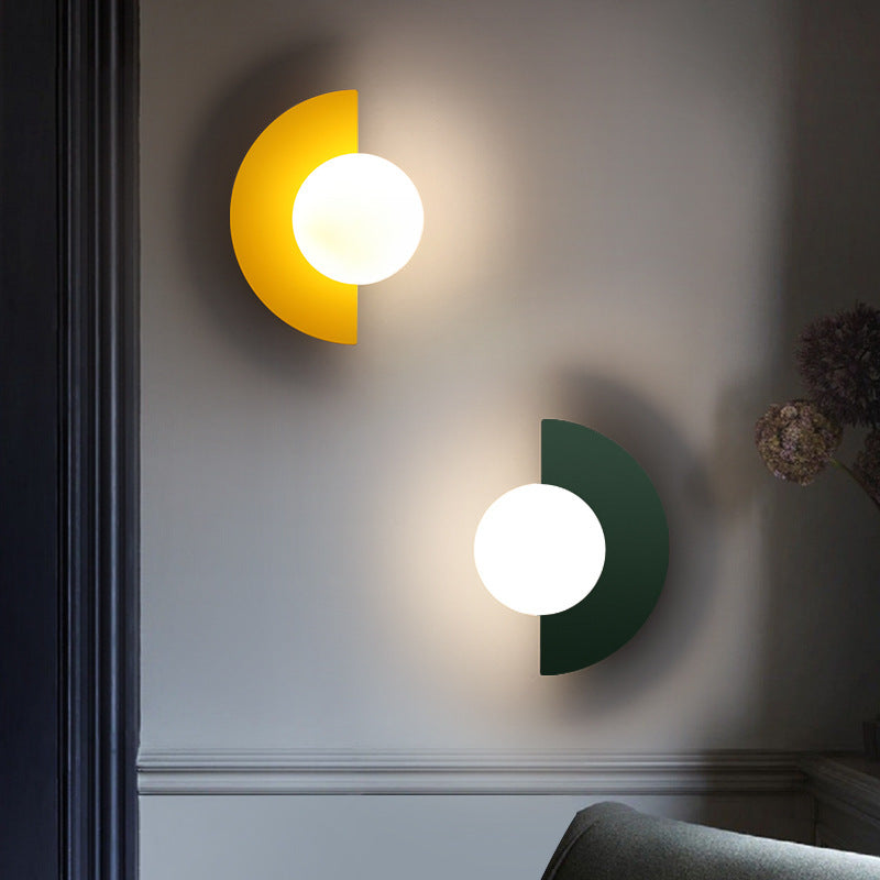 Glass Globe Wall Light Sconce G9 Modern Minimalist Living Room Bedroom Hallway