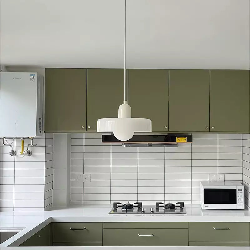 Coloured Glass Pendant Light G9 Adjustable Drop for Kitchens