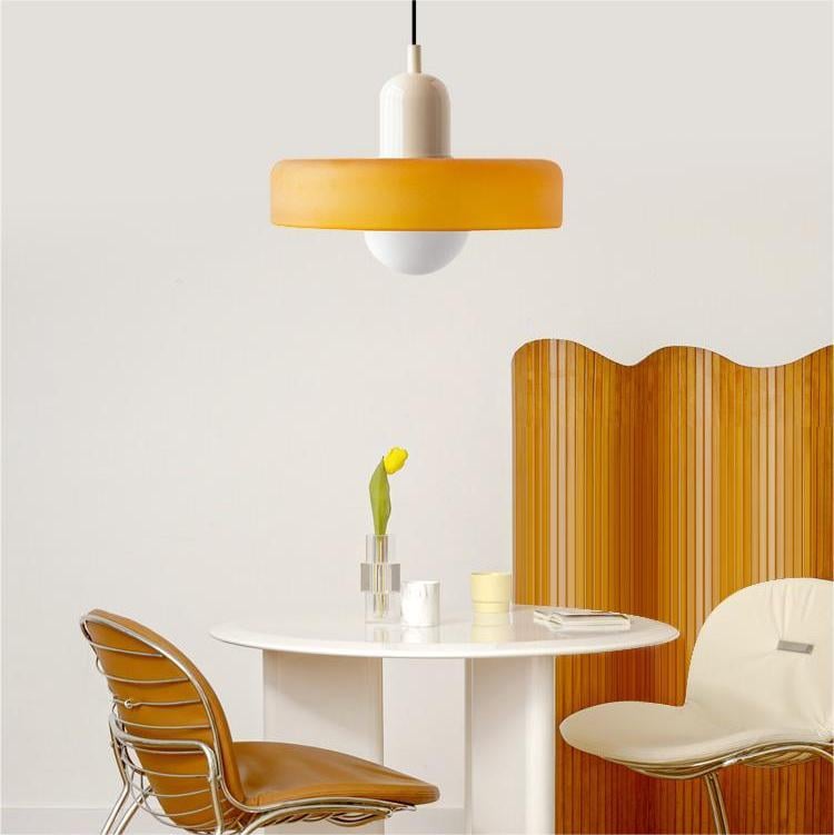 Coloured Glass Pendant Light G9 Adjustable Drop for Kitchens