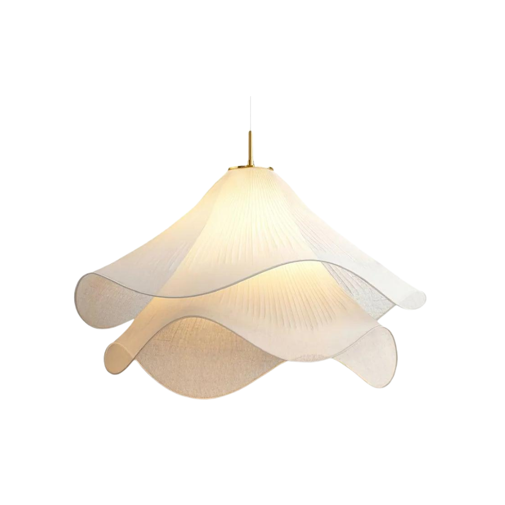 White Fabric Drum Pendant Light E27 for Living Rooms