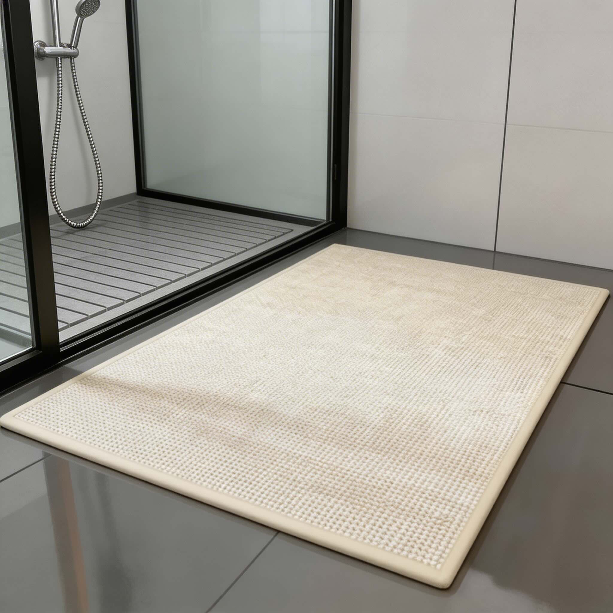 Braided Bath Mat with Non-Slip Rubber Backing