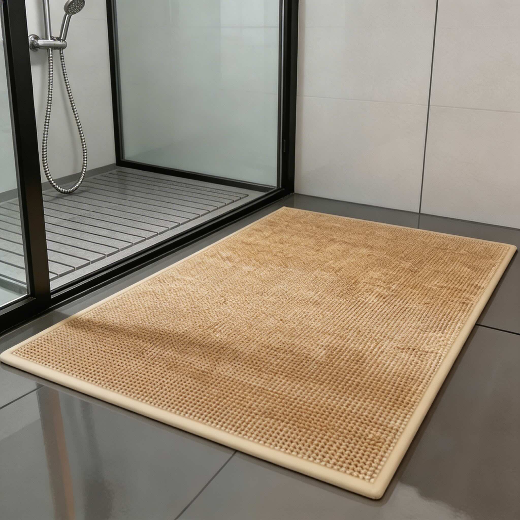 Braided Bath Mat with Non-Slip Rubber Backing