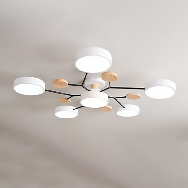 Ceiling Light with Round Acrylic Shades and Metal Frame