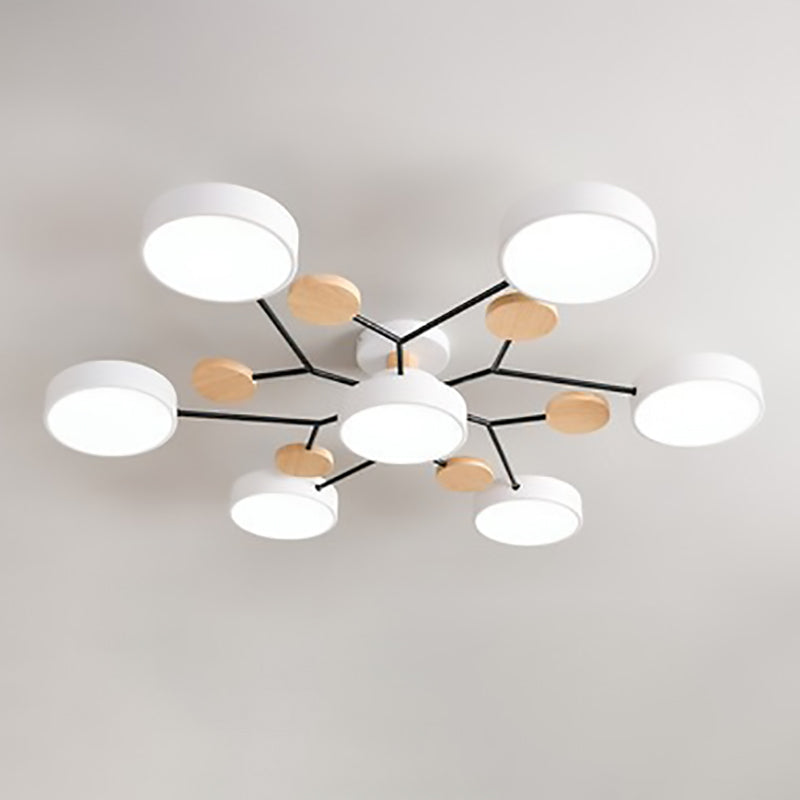 Ceiling Light with Round Acrylic Shades and Metal Frame