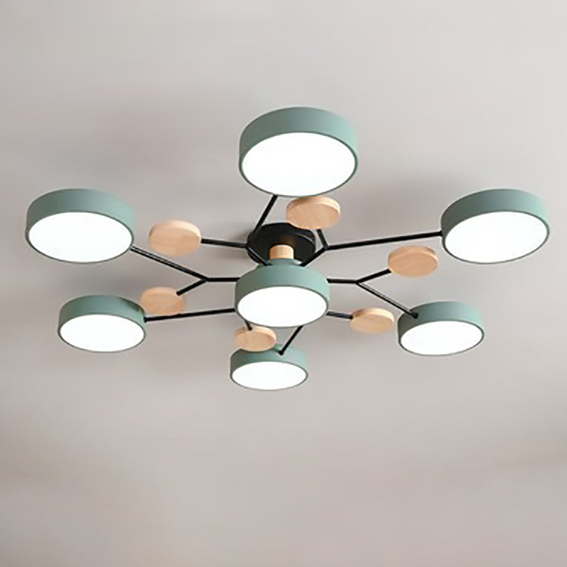 Ceiling Light with Round Acrylic Shades and Metal Frame