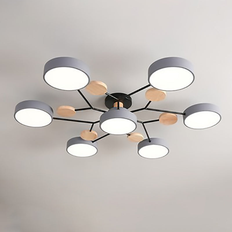 Ceiling Light with Round Acrylic Shades and Metal Frame