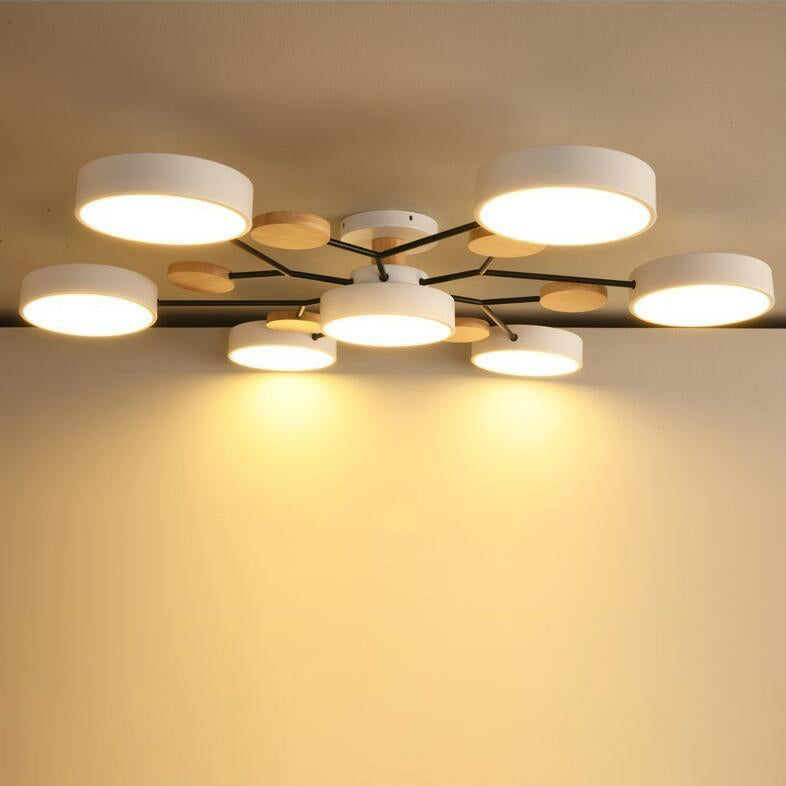Ceiling Light with Round Acrylic Shades and Metal Frame