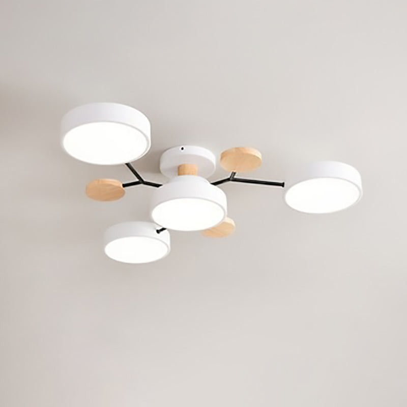 Ceiling Light with Round Acrylic Shades and Metal Frame