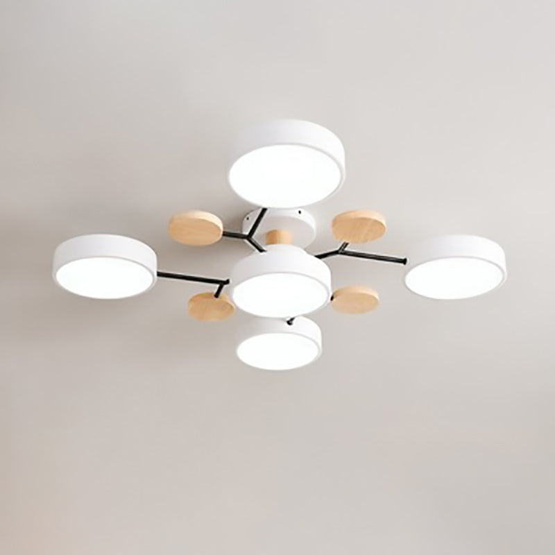 Ceiling Light with Round Acrylic Shades and Metal Frame