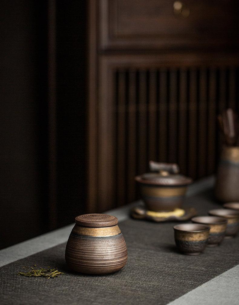 Ceramic Storage Jar with Wooden Lid