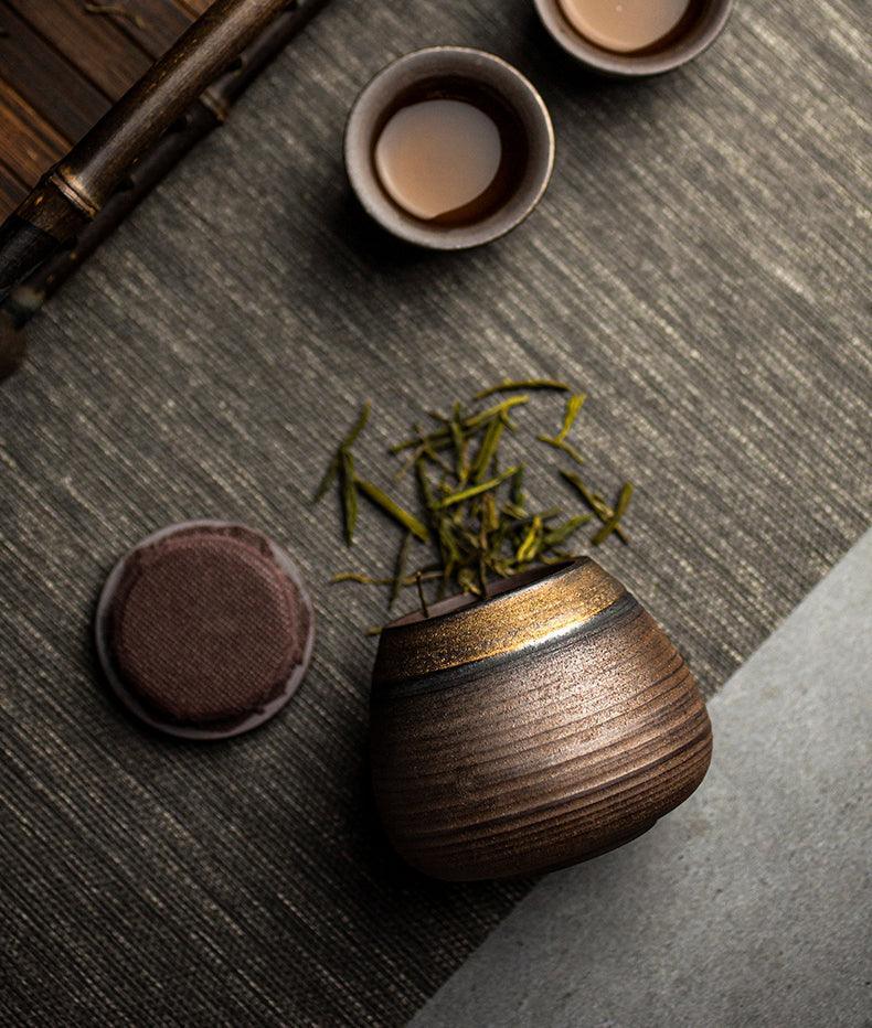 Ceramic Storage Jar with Wooden Lid