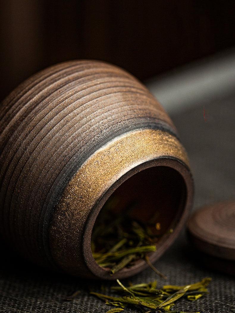 Ceramic Storage Jar with Wooden Lid