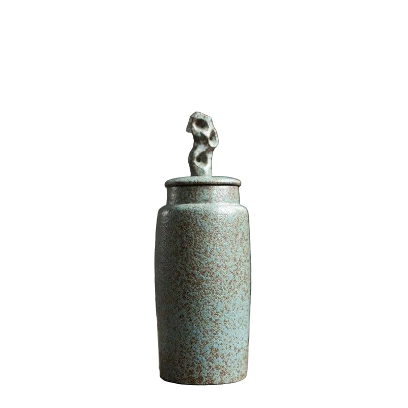 Ceramic Tea Storage Jar with Sculpted Lid