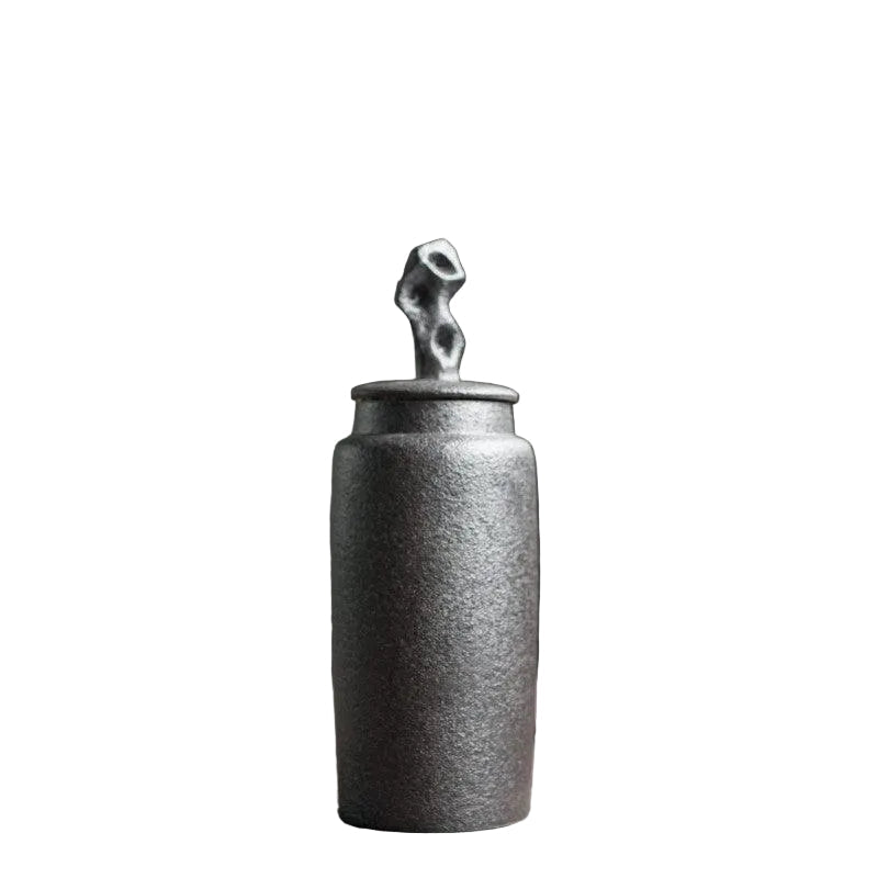 Ceramic Tea Storage Jar with Sculpted Lid