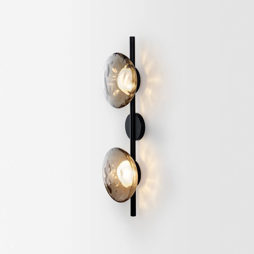 Wall Light Sconce Rippled Glass Cylinder Nordic Bedroom Hallway Living Room