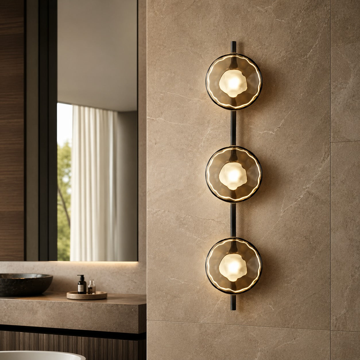 Nordic Ripple Glass Wall Sconce with Integrated 5W LED
