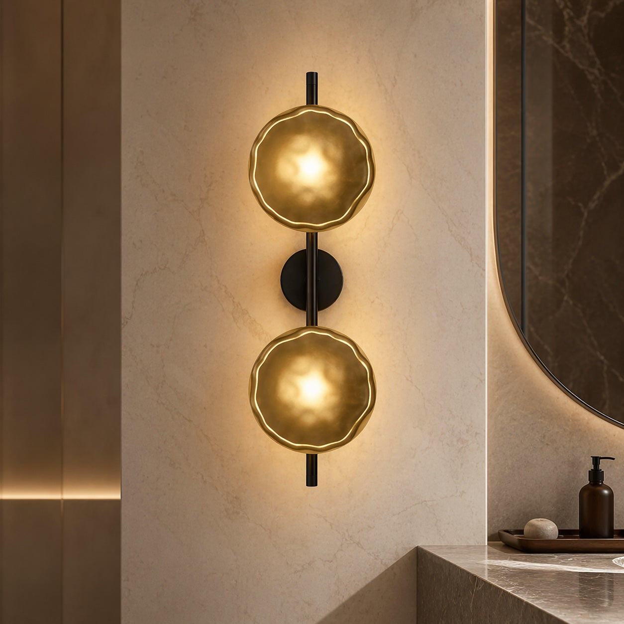 Nordic Ripple Glass Wall Sconce with Integrated 5W LED