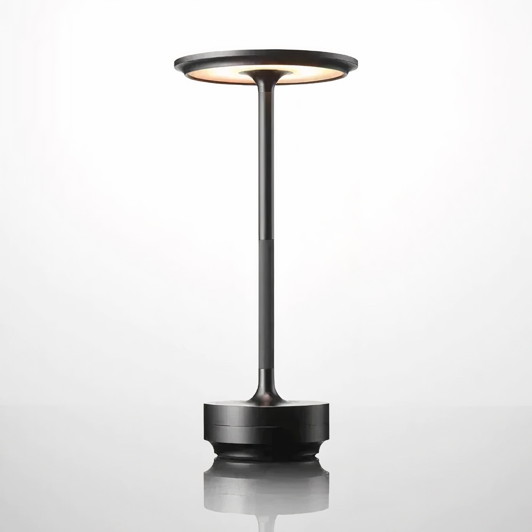 Cordless Rechargeable LED Touch Table Lamp with Knurled Metal Base